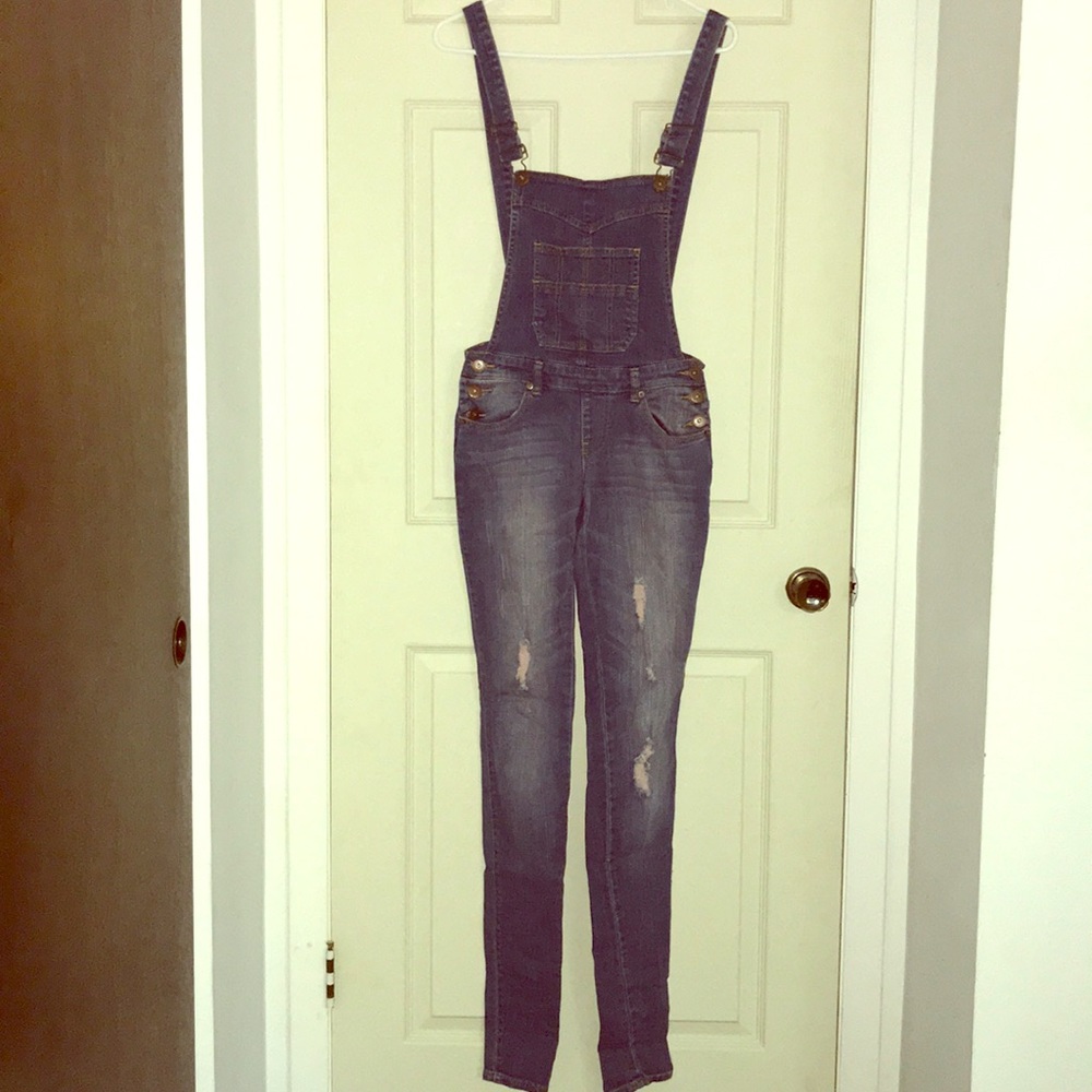 Royal Blue skinny denim overall